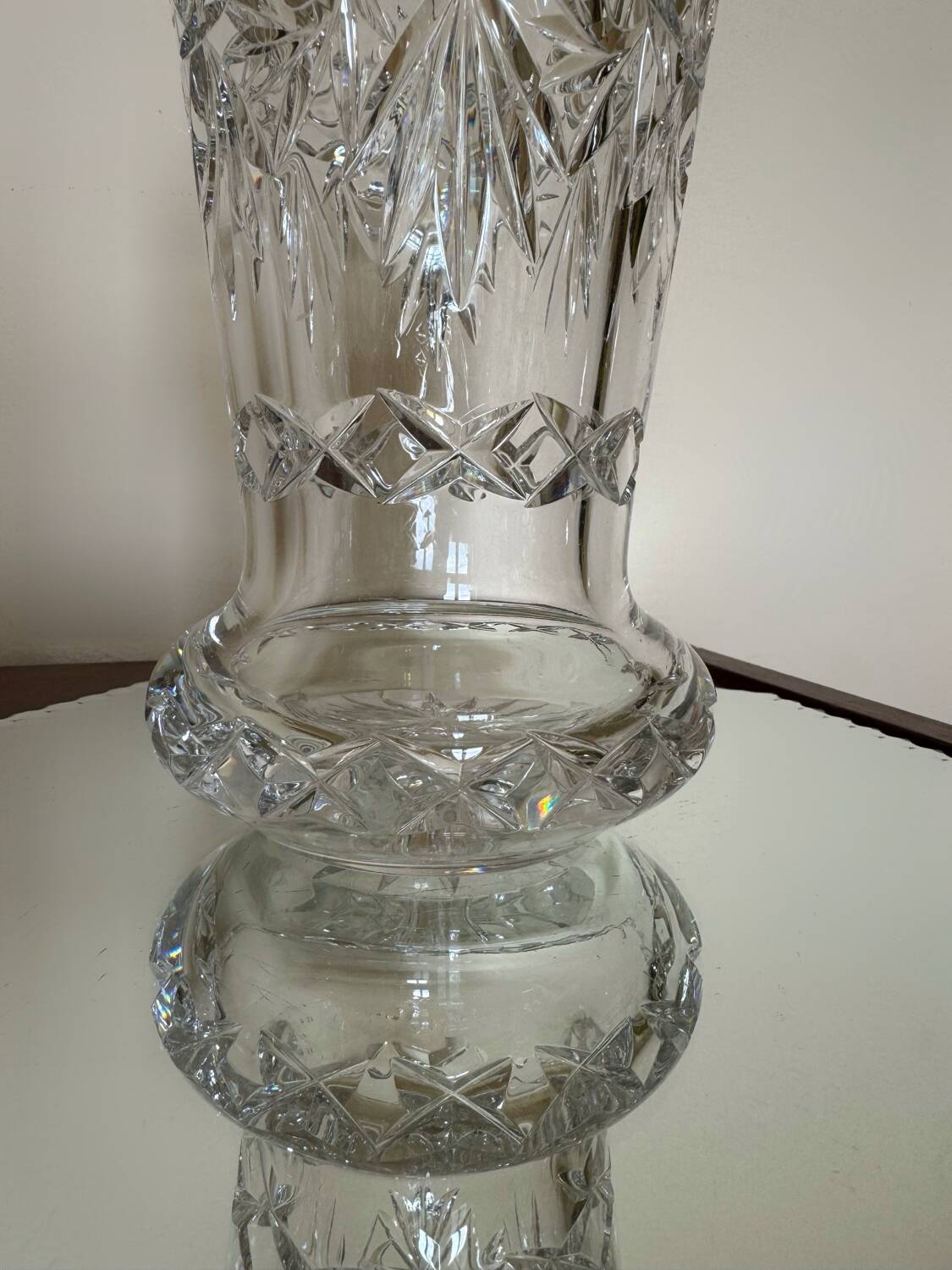 Old cut crystal vase
