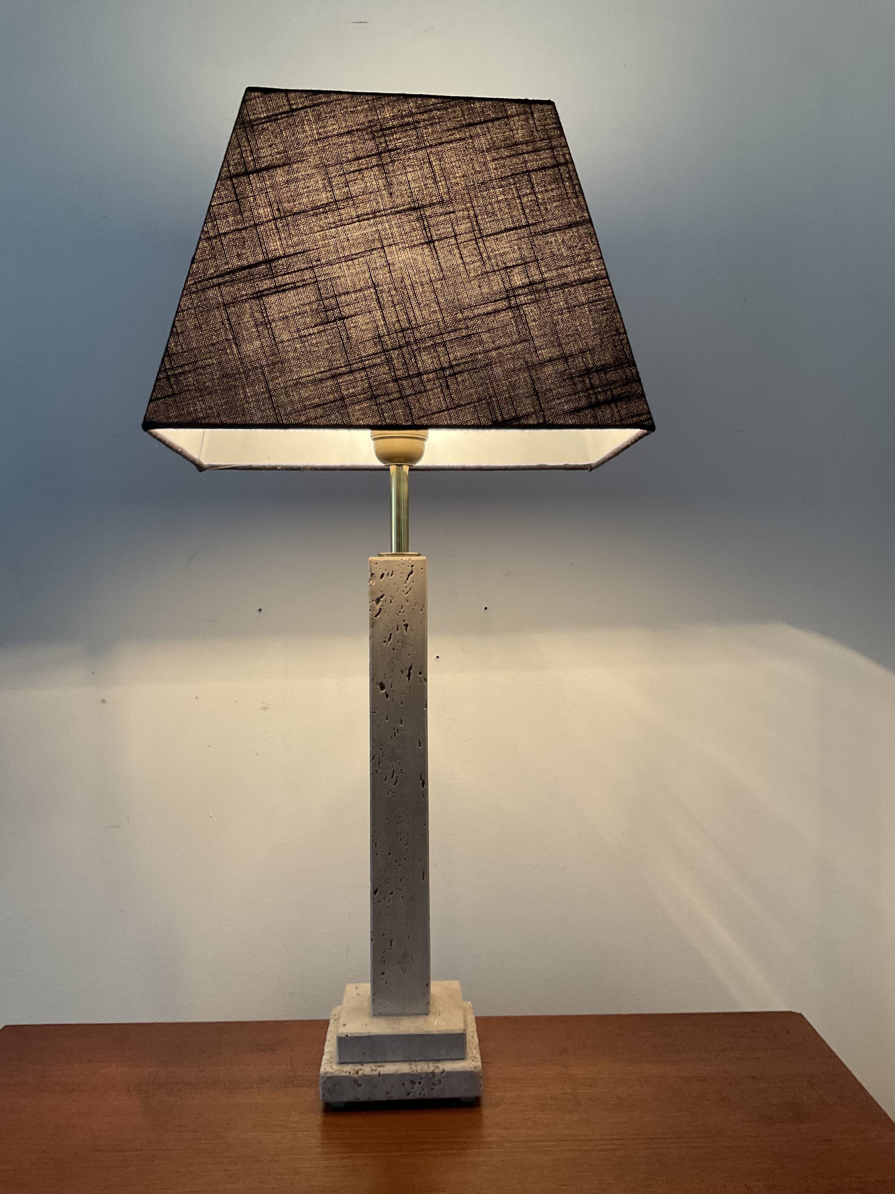 Vintage travertine lamp from the 70s