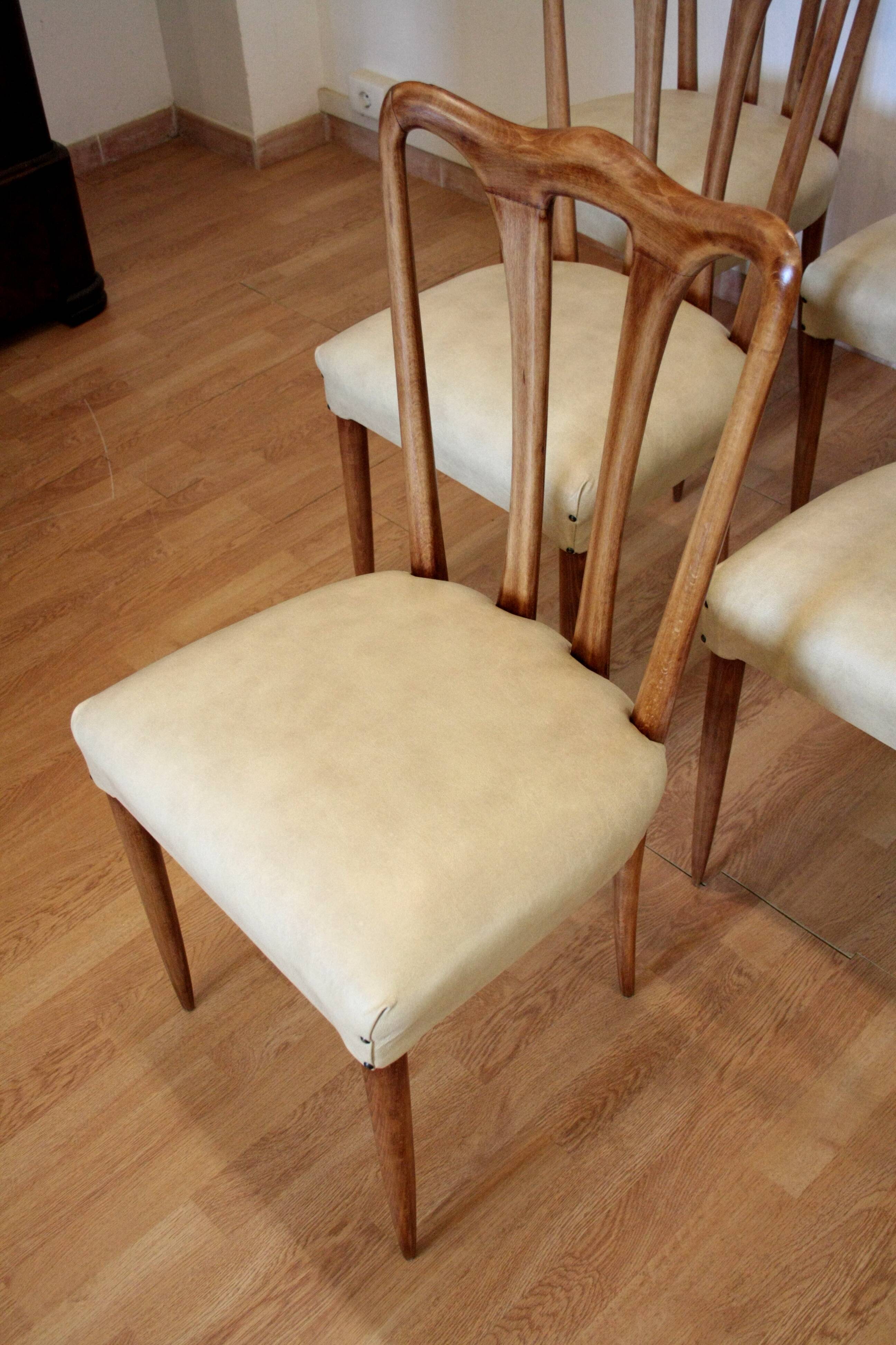 Set of 6 mid-century modern chairs, Italy, 1960s