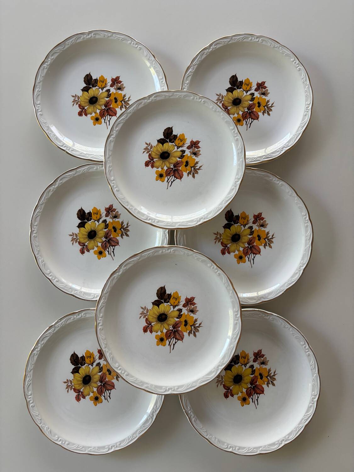 Antique Digoin earthenware dessert plates