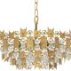 Chandelier in gilded brass and crystal - Palwa - Germany, 1960s