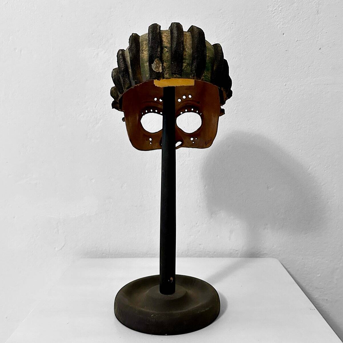 Theater Mask in Treated Leather by Wolfgang Utzt for Theater Play Ragtime, 1992