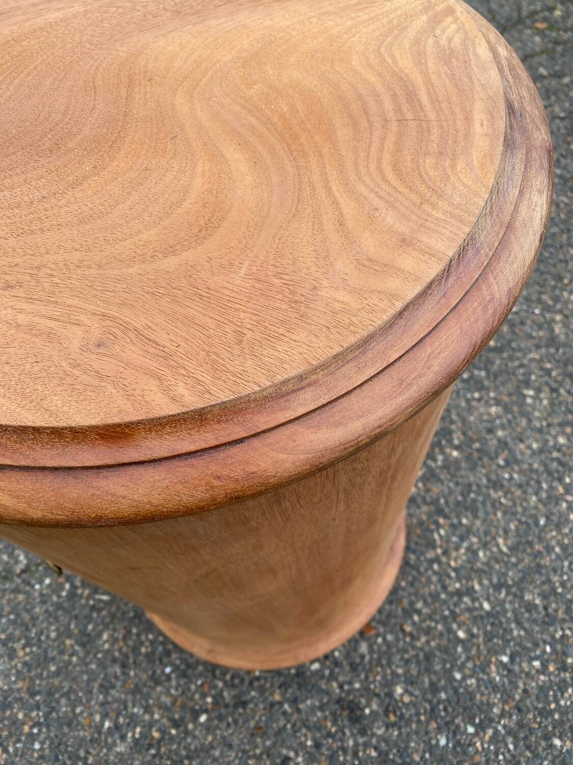 Somno bedside table renovated in solid raw mahogany wood