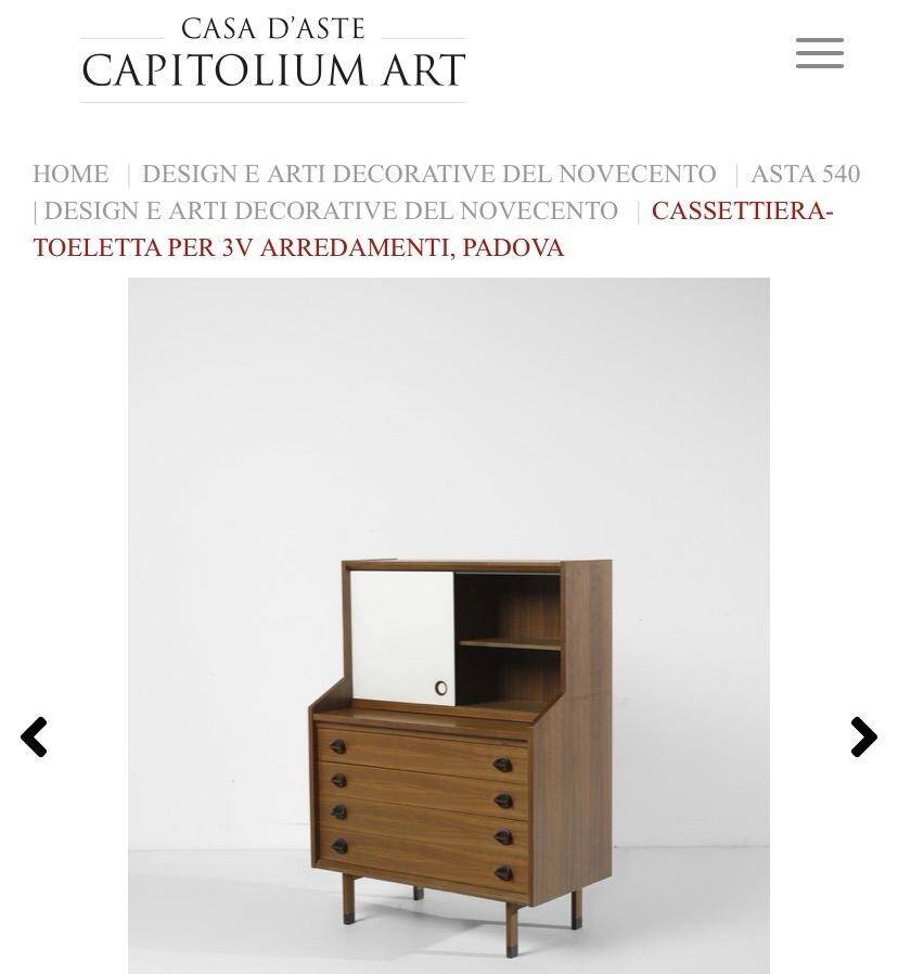 Mid Century Modern Italian Wood Cabinet, George Coslin for 3V Arredamenti P