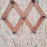 Wooden accordion coat rack 1970