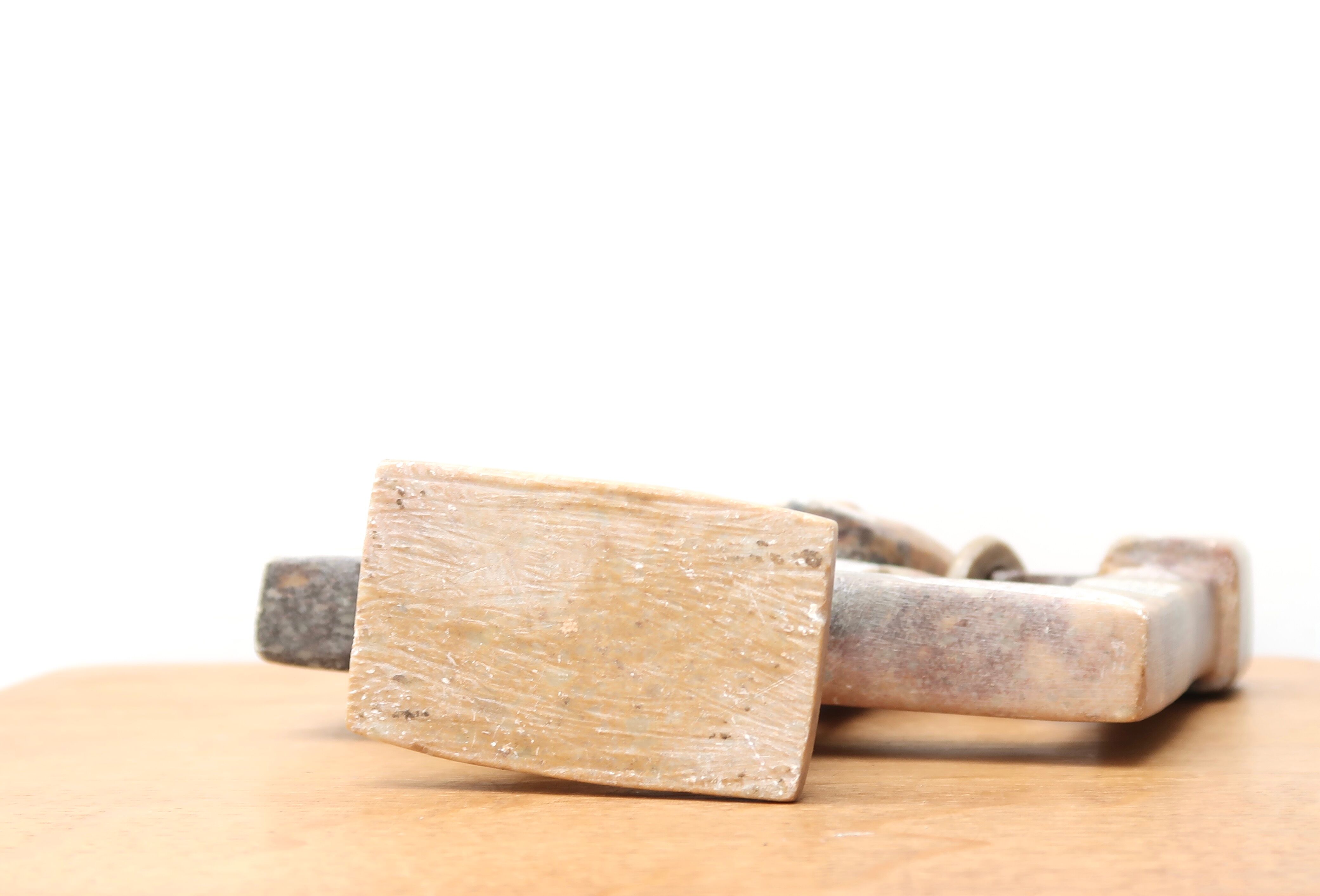 Moroccan anthropomorphic stone candle holder, 70s