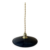 Suspension industrielle noire ancienne D19,5cm