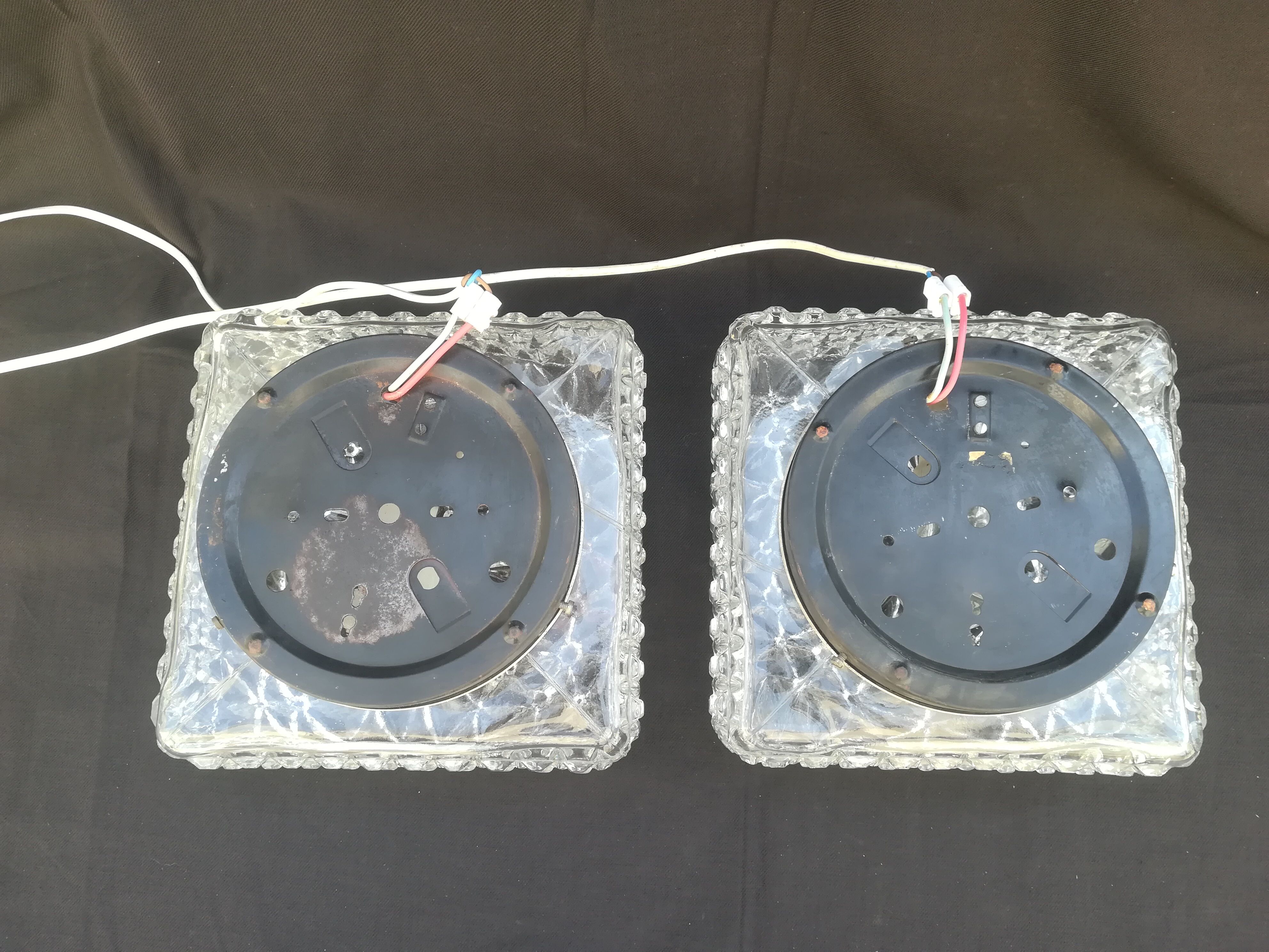 Pair of square ceiling lights