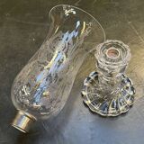 Baccarat crystal lantern with engraved foliage decoration.