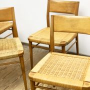 Mid century cherry wood dining chairs by Georg Leowald for Wilkhahn, Set of 4, Germany,1950s