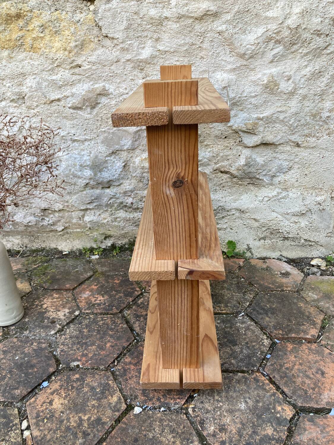Vintage pine wall shelf