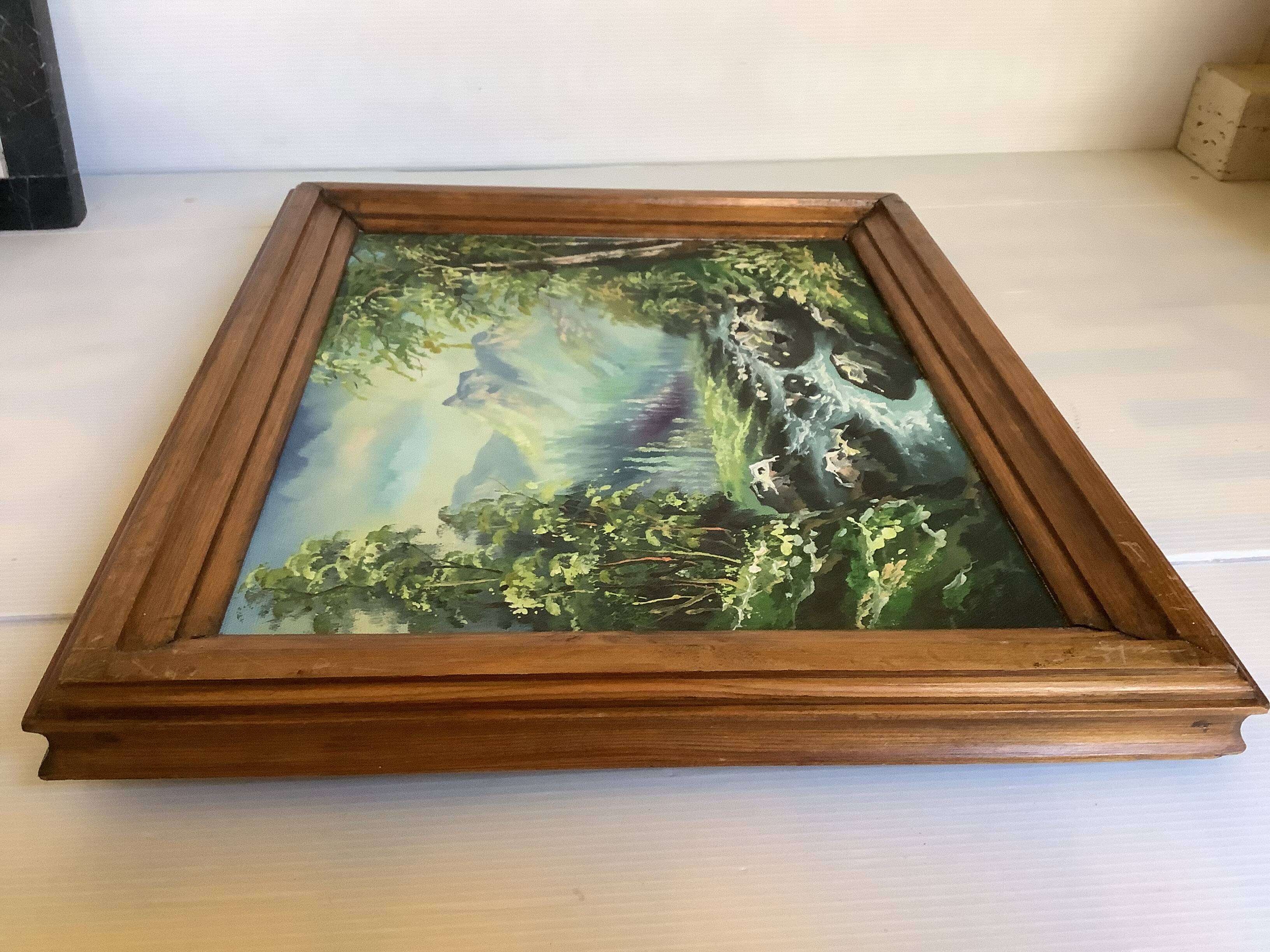 Mountain and torrent landscape painting