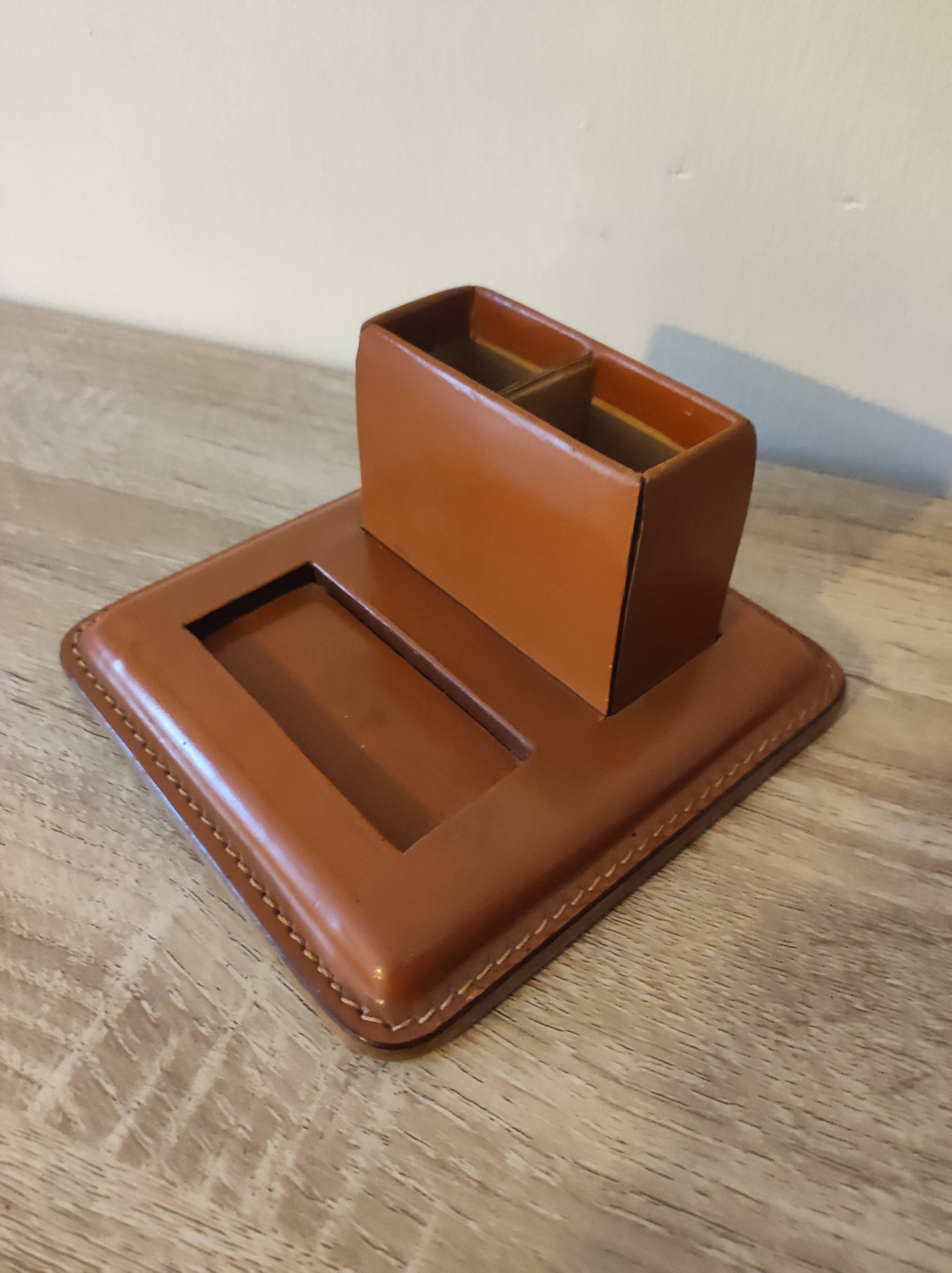 Set accessories office set quilted leather
