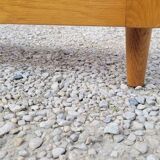Vintage rattan and solid oak bed 1950s design