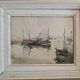 Fernand HERBO (1905-1995) Watercolor signed lower left "Boats in Honfleur" 23 x31 cm
