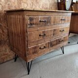 Commode vintage en rotin