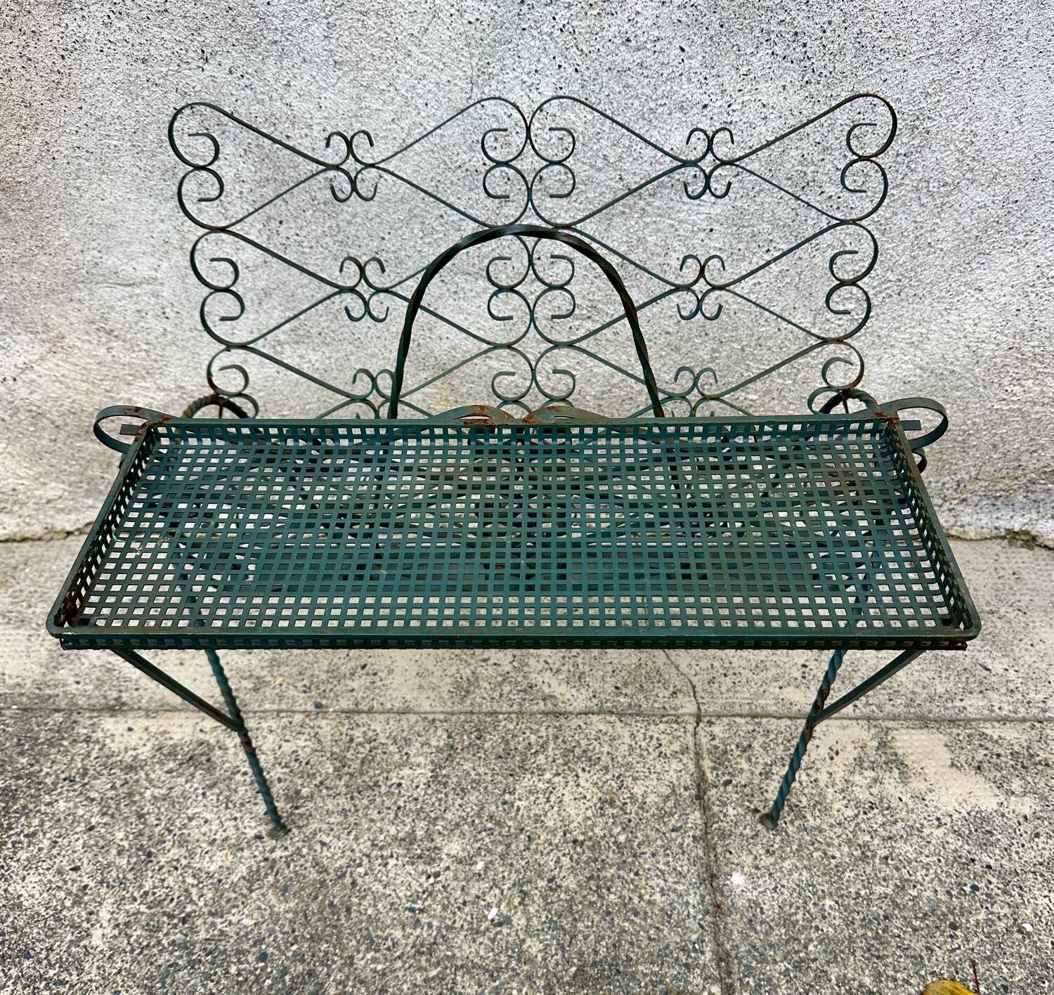 Vintage wrought iron magazine rack, Matego.