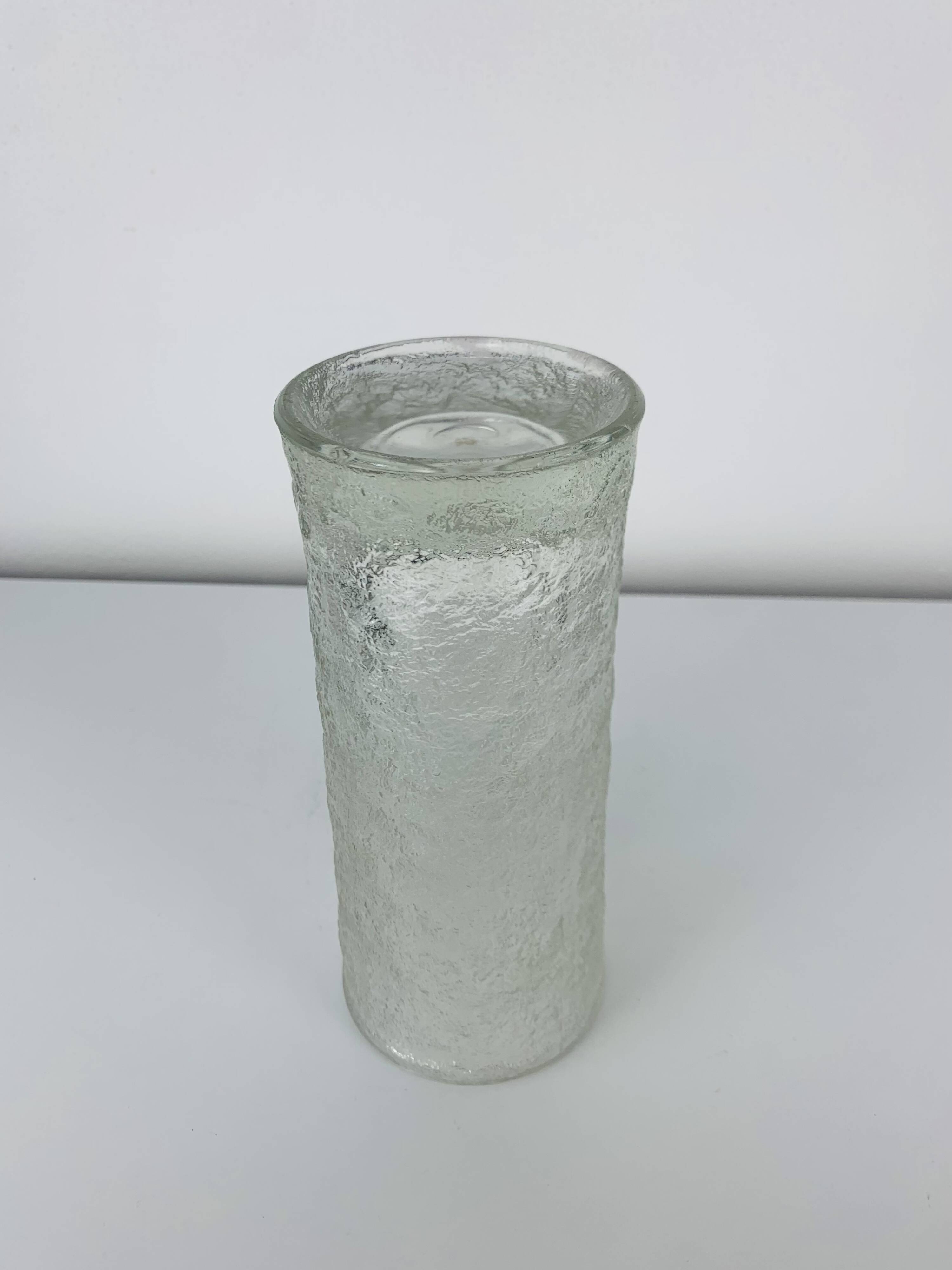 Molded glass roller vase by Pavel Panek for Sklo Union, 1970s