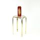 Table d'appoint haute en métal avec plateau en verre, Tchécoslovaquie, années 1970