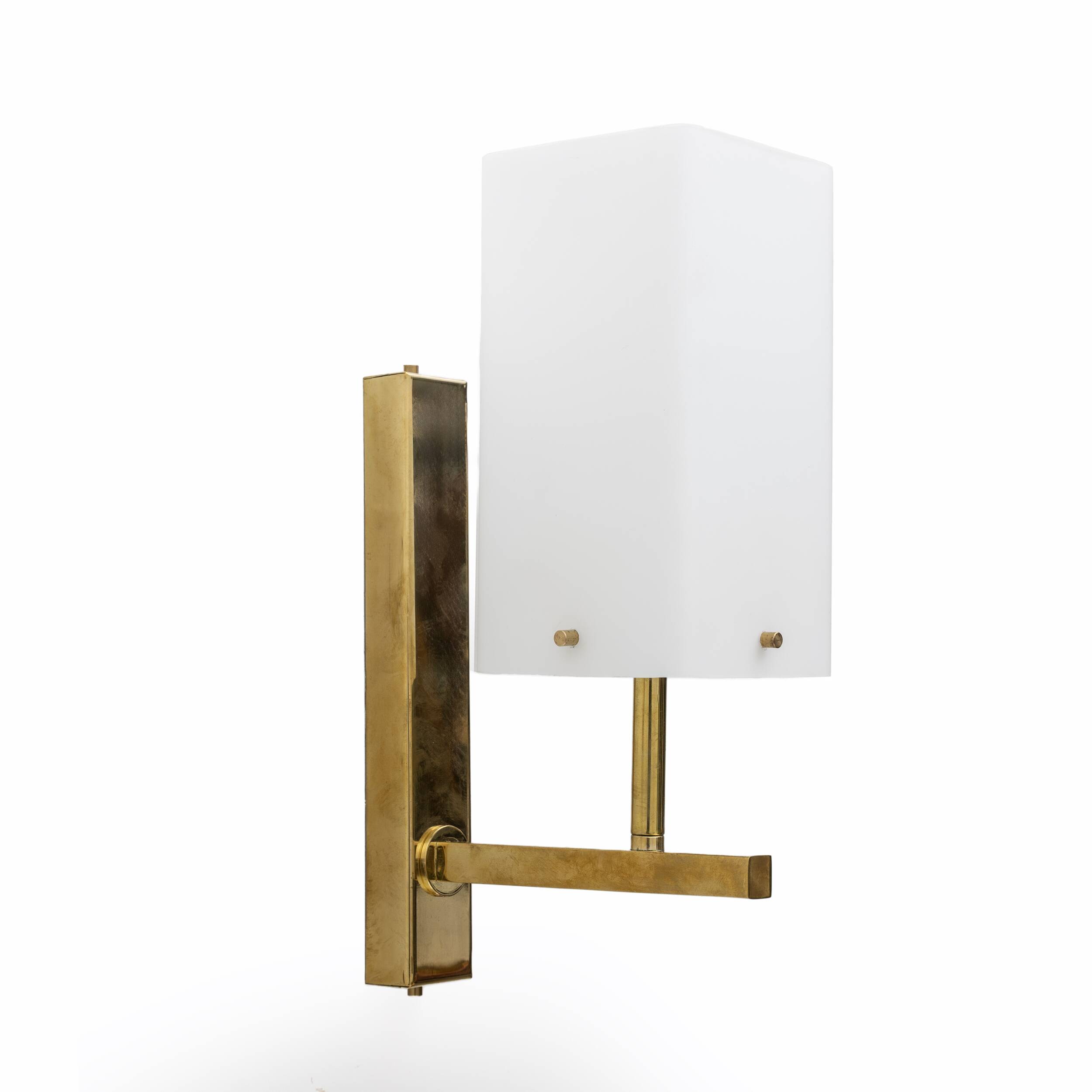 Pair of Mid-century Modern Style Italian Murano Glass and Brass Sconces