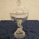 Bonbonnière ancienne en cristal et verre dépoli pied formant un poisson