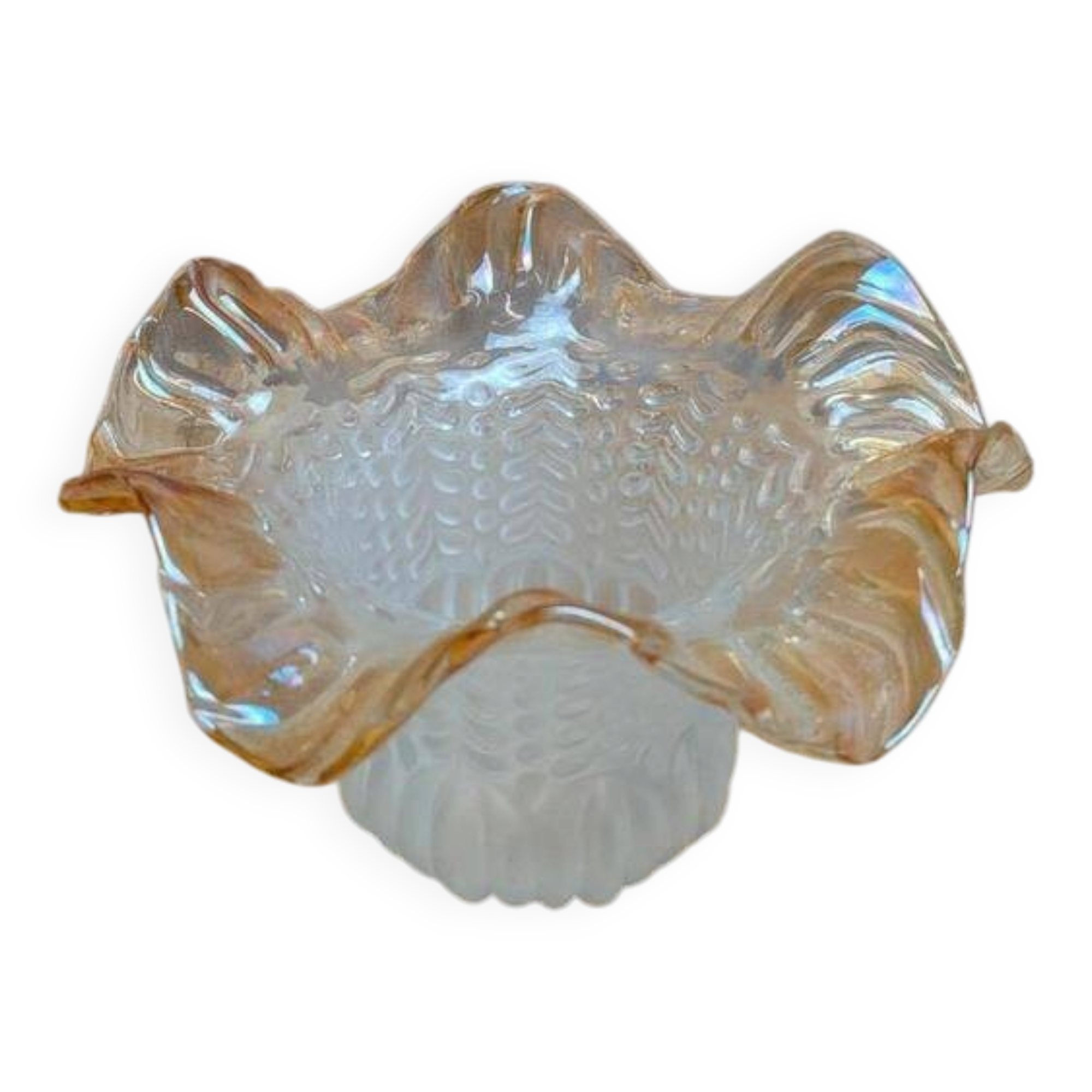 Vintage iridescent amber glass lampshade – tulip
