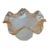 Abat-jour vintage en verre ambré irisé – tulipe
