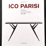 Set of Six Walnut Dining Chairs with Orange Fabric in the Style of Parisi