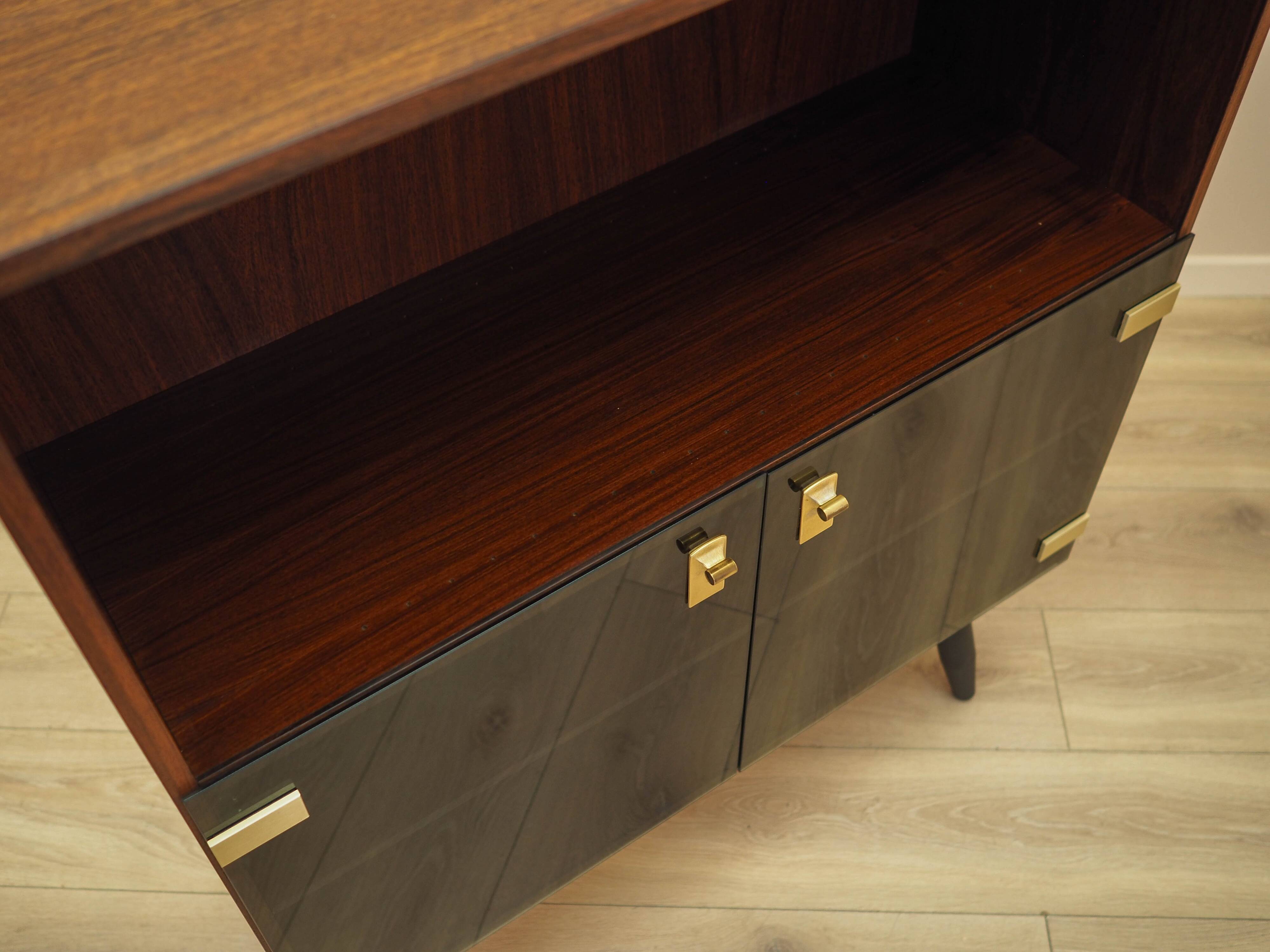 Danish Display Cabinet with Glass Doors and Contrasting Finish, 1970s