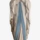 Statue of the holy virgin in hand-painted plaster signed lance 44 cm