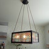 Art deco stained glass pendant from the 30s/40s