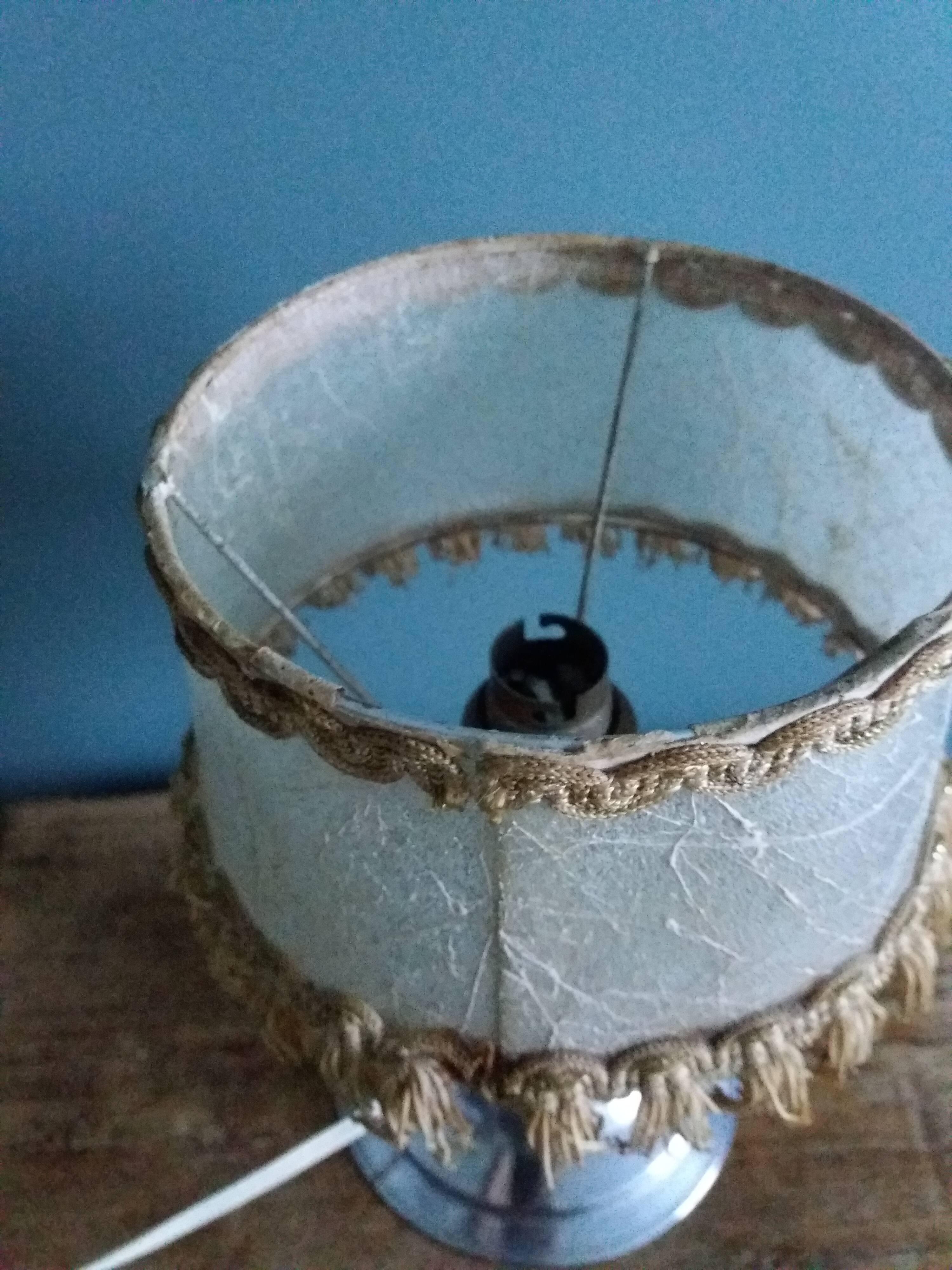 Metal and wood bedside lamp