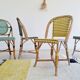 Chaises bistrot en rotin et scoubidou - vert