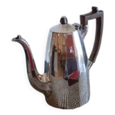 Silver-plated coffee pot with wooden handle