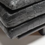 Convertible leather patchwork sofa