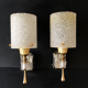 Pair of vintage perspex wall lamps