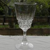 Set of 6 crystal water glasses from ARQUES. Pompadour model.