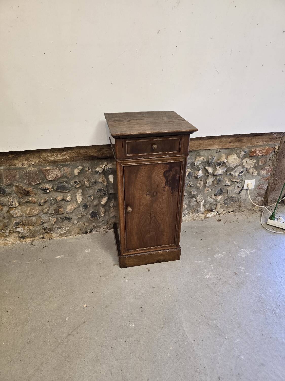Small piece of furniture / bedside table in burr walnut