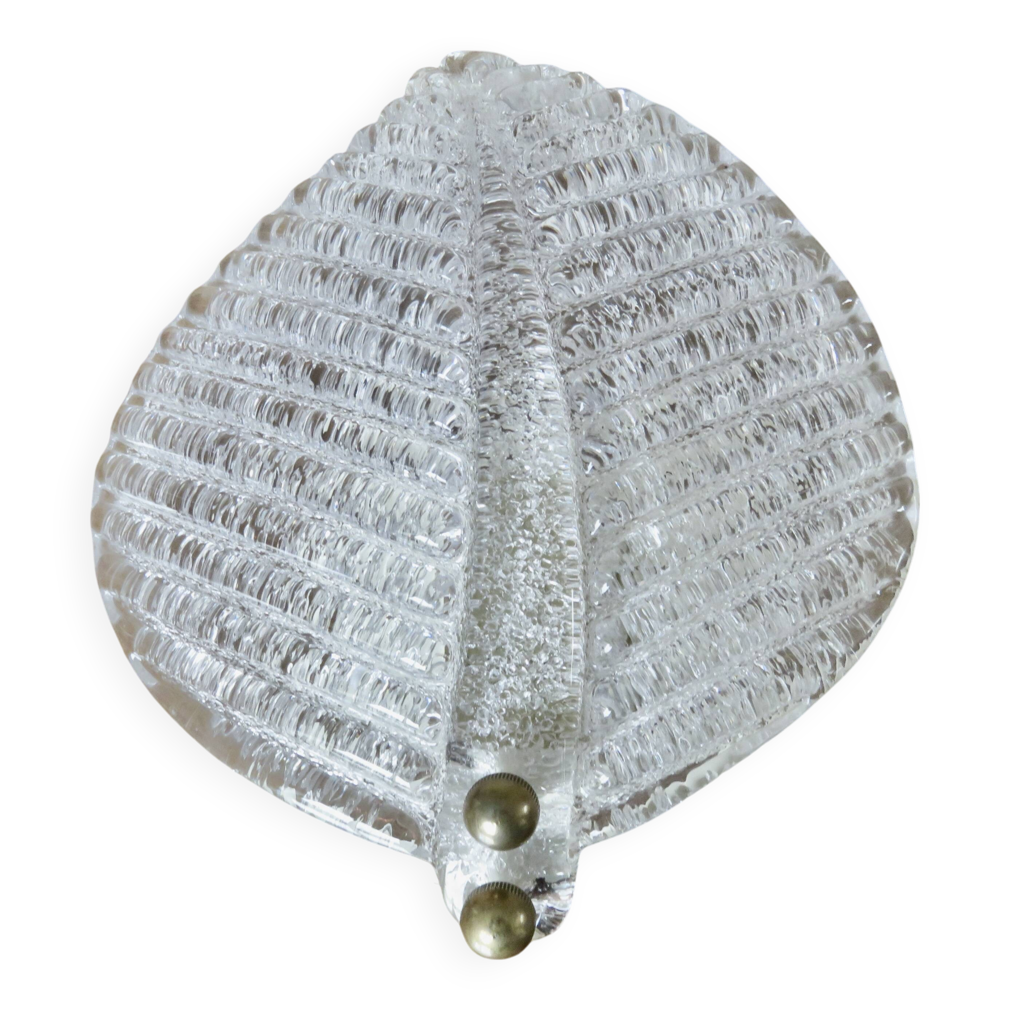Barovier & Toso "leaf" wall lamp in Murano glass, 1970, vintage, Italy