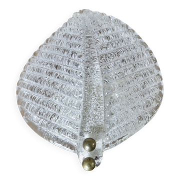 Applique "feuille" Barovier & Toso en verre de Murano, 1970, vintage, Italy