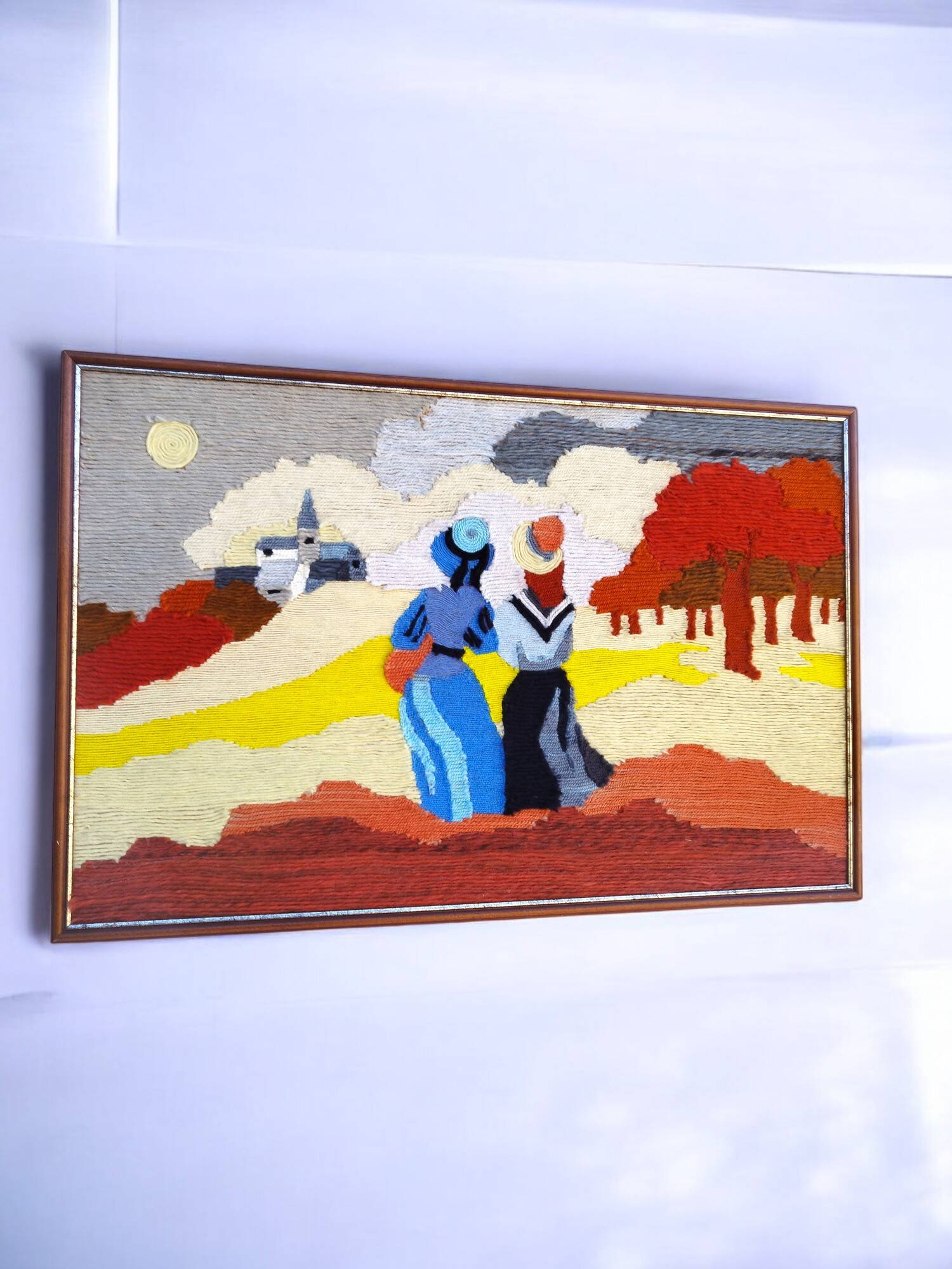 Tableau vintage fil de laine