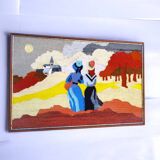 Tableau vintage fil de laine