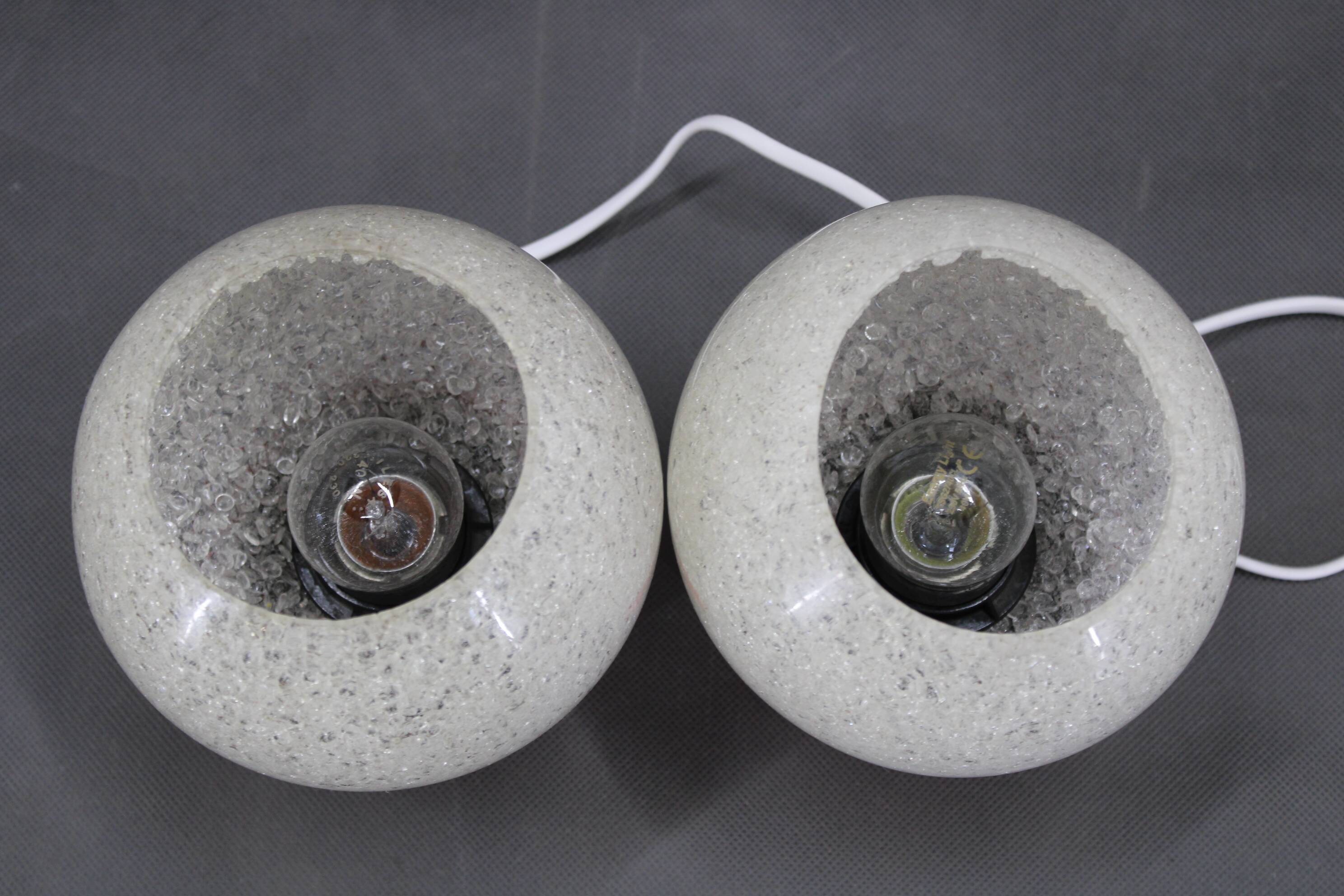 1970s Pair of Nightstands Lamps by Pokrok Zilina, Czechoslovakia