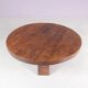 1970s round oak wood brutalist coffee table Netherlands