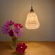 Vintage tulip pendant light in pink Clichy glass