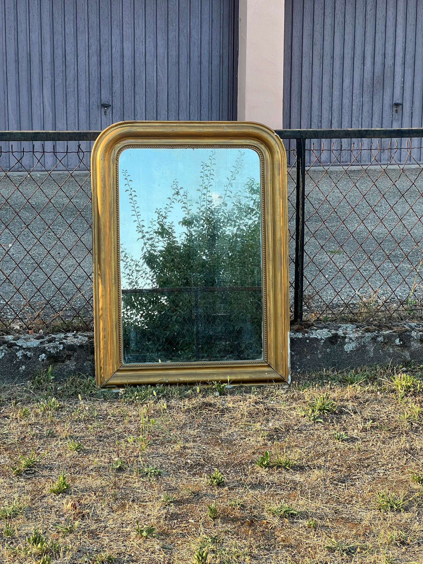 Large Louis-Philippe gilded mirror, mercury glass 76x104cm