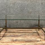 Table basse vintage en laiton doré
