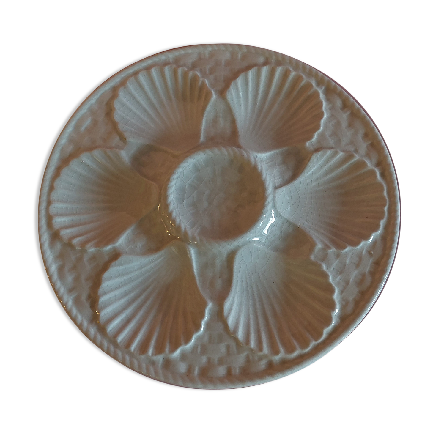 Oyster plate in white earthenware from Longchamp