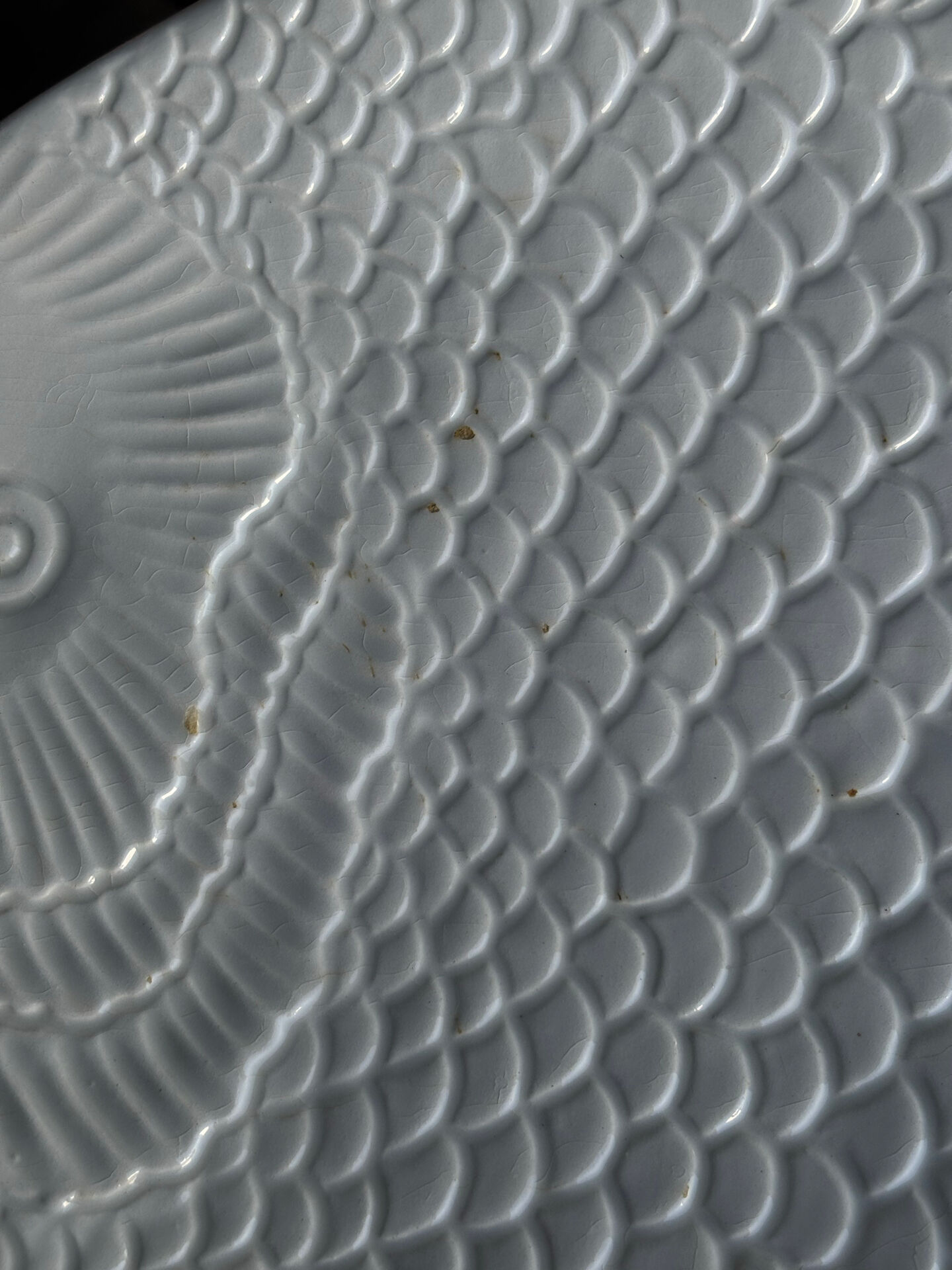 Lot de 4 assiettes poisson en faïence blanche