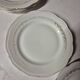 Set of 7 fine porcelain dessert plates with gilding, SFP, French company
